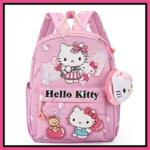 Hello Kitty Pink Character Backpack with Plush Coin Pouch